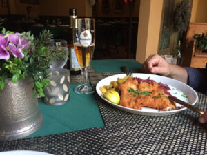 Delicious Schnitzel at the Jägerhof Restaurant