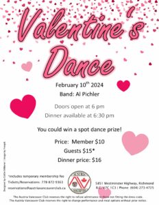 Valentine's Dance at the Austria Club Flyer