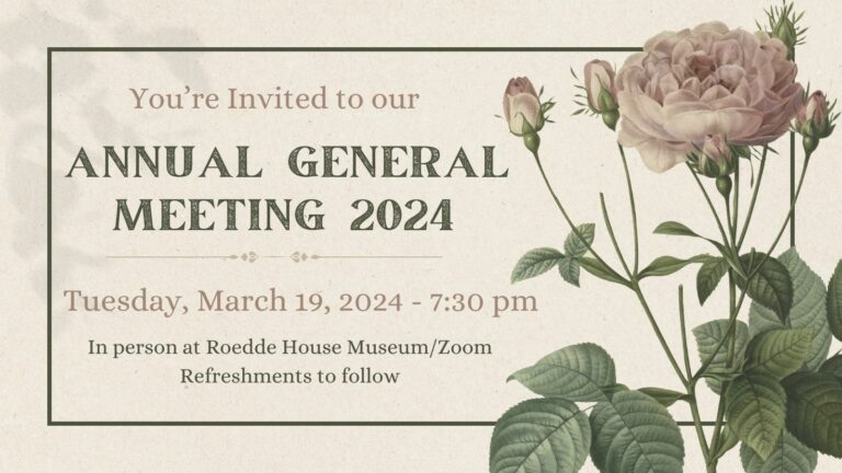 Roedde House AGM Flyer