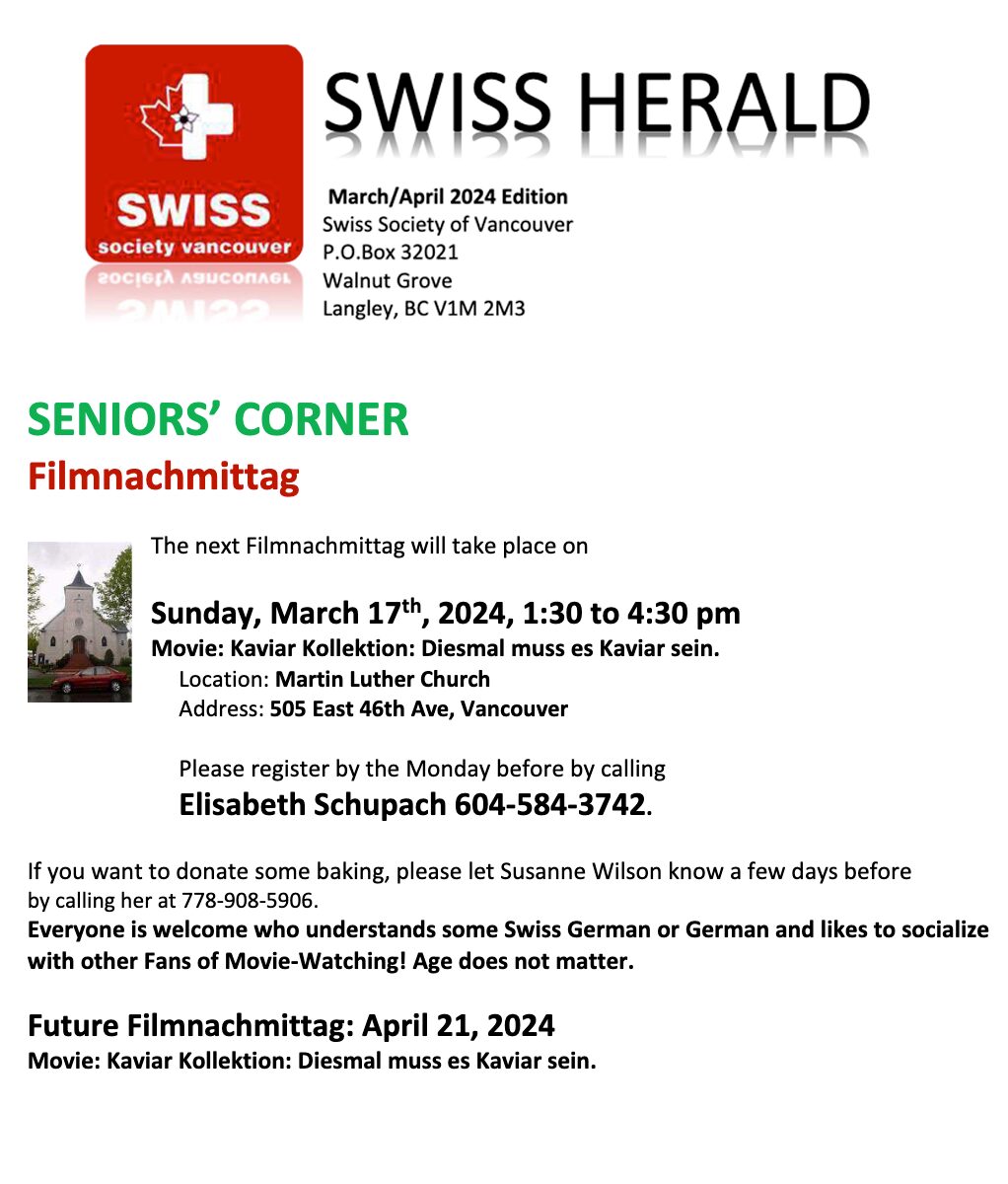 Swiss Society Flyer