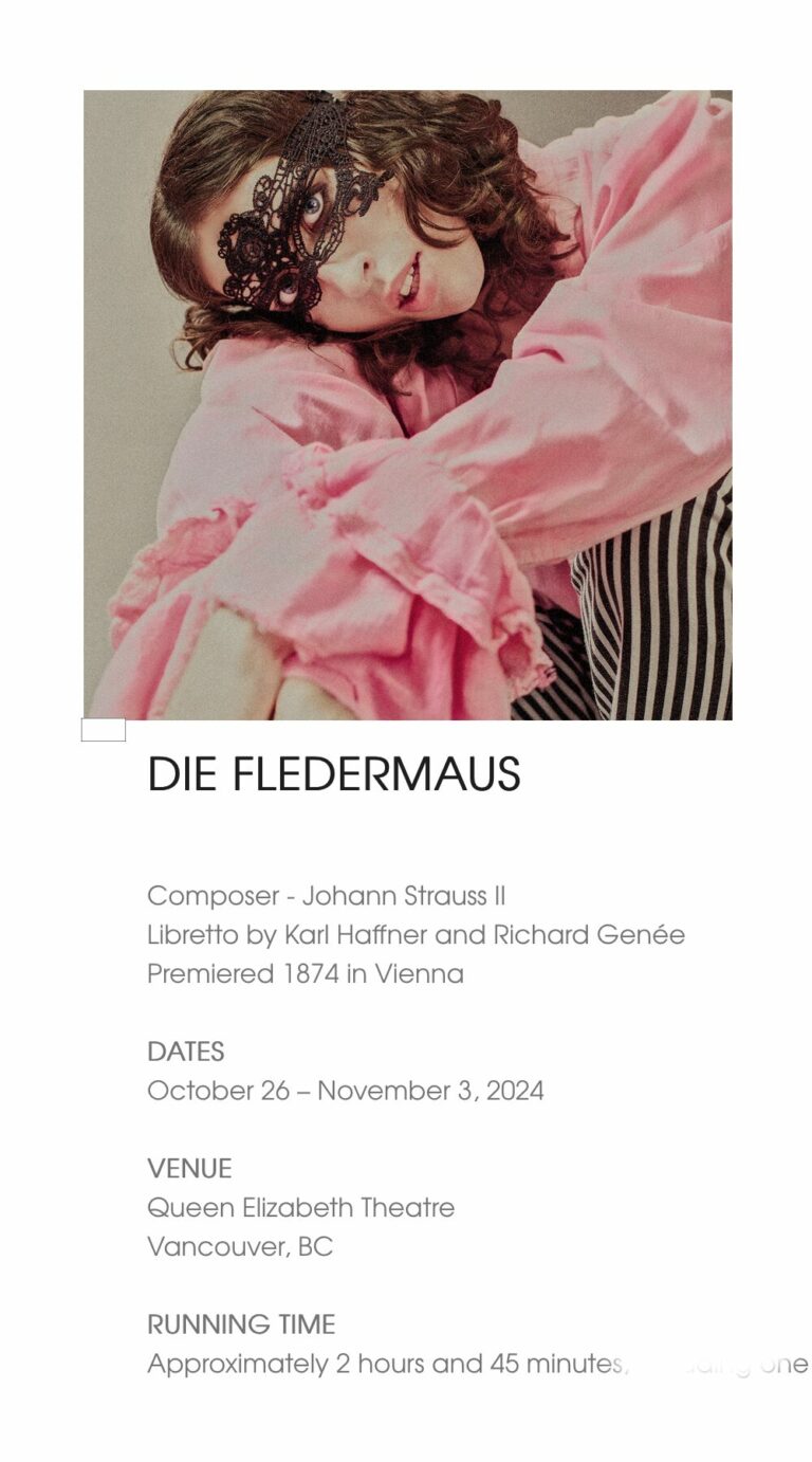 Die Fledermaus with Vancouver Opera Flyer