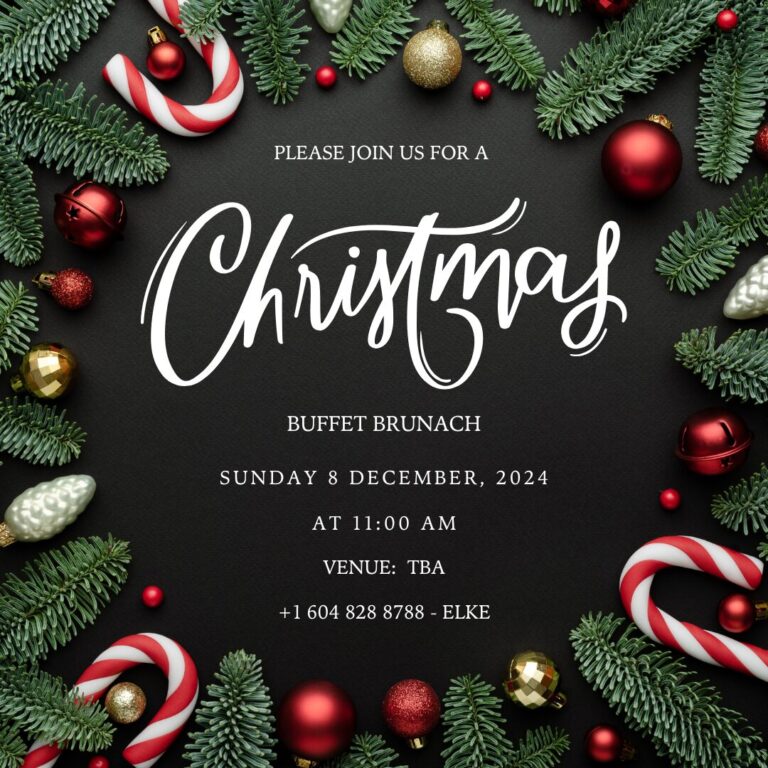 Black Minimalist Christmas Party Invitation Instagram Post