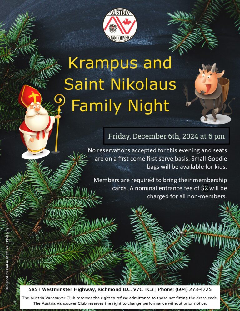 Krampus and St. Nikolaus Family Night Flyer 2024