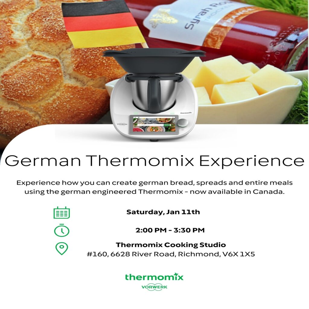 Flyer for German Thermomix Experience on January 11th, 2025